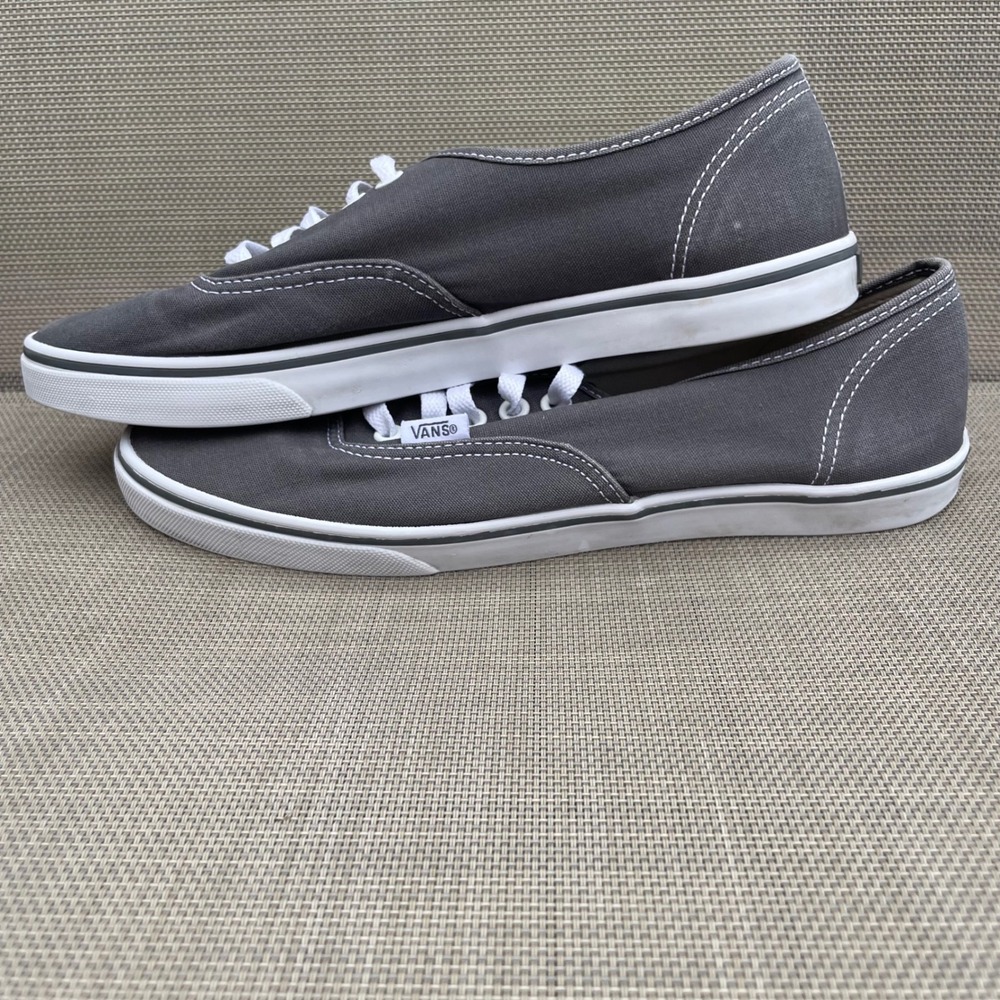 Vans Authentic Low Top Sneakers Gray Canvas Mens 8.5 Womens 10 TB9C - Picture 3 of 9